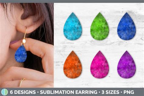 Bright Teardrop Earring Sublimation Graphic By Enliven Designs