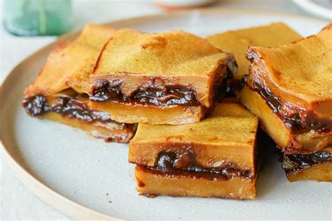 Nian Gao Baked Sticky Rice Cake With Red Bean Paste Recipe