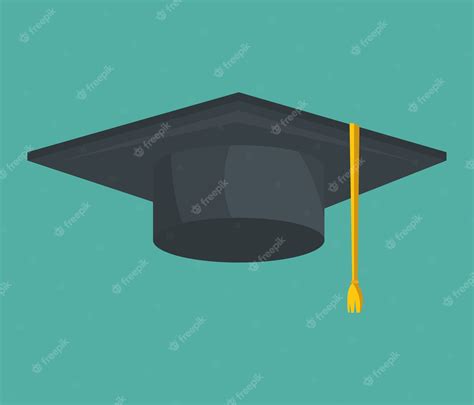 Icono Aislado Del Sombrero De Graduación Vector Premium