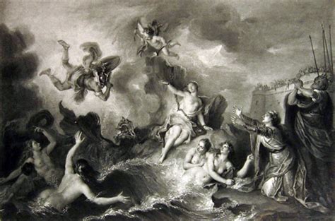 Perseus Rescuing Andromeda ~ Coypel Antique Print Mythology