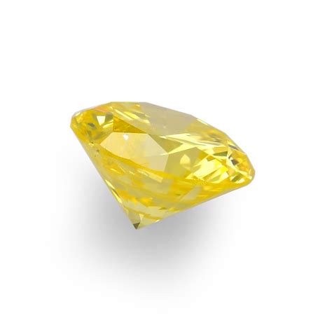 049 Carat Fancy Intense Yellow Diamond Round Shape I1 Clarity