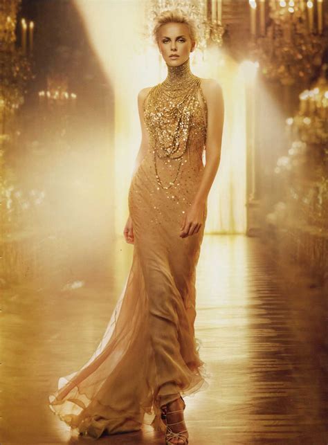 Jadore Charlize Theron Charlize Theron Gold Wedding Dress Dior