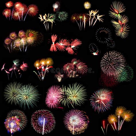 Colorful Fireworks Over Night Sky Stock Photo Image Of Beautiful