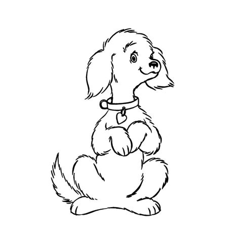 Fise De Colorat Cu Câine Drăguț Din Desene Animate Descărcați