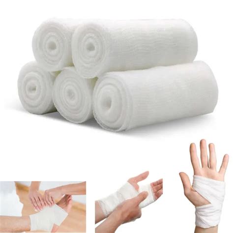 5 Rolls Disposable Gauze Bandage Roll First Aid Bandages Wrap Wound Care Medical 6 37 Picclick