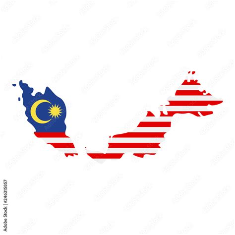 Map Of Malaysia Flag Stock Vector Adobe Stock