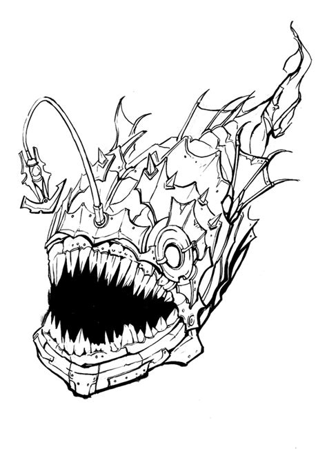There are many books of coloring pages such as car coloring pages, flower coloring pages, and if your children like to learn more about fish, having fish coloring in pages will be a good idea that you can have. Angler Fish Coloring Page - GetColoringPages.com