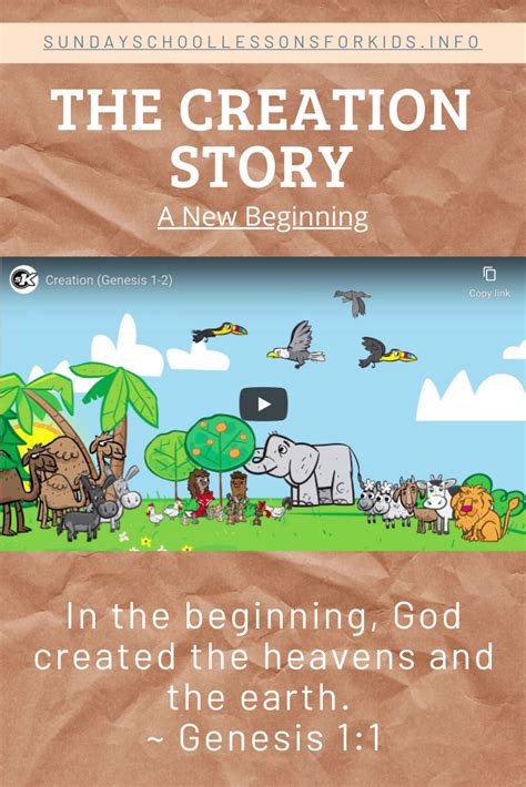 Sunday School Lessons For Kids The Creation Story A New Beginning