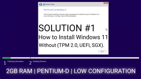 How To Install Window 11 Without Tpm 20 Uefi Sgx Youtube
