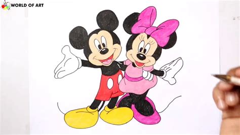 How To Draw Mickey Mouse And Minnie Mouse Easy Easy Drawings