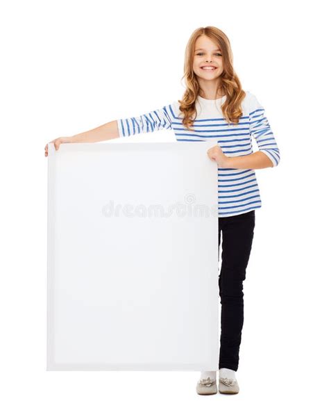 Little Girl With Blank White Board Stock Image Image Of Advert