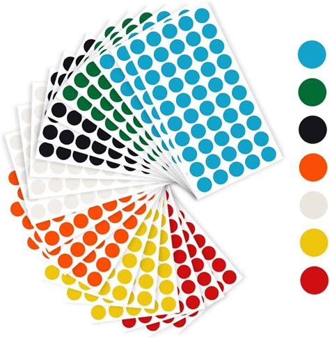 Pack Of 1050 Stickers Dots 8 Mm Self Adhesive Sticky Dots Coloured