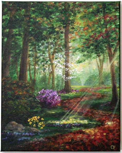 Items Similar To Original 11x14 Tree Forest Fall Acrylic Painting