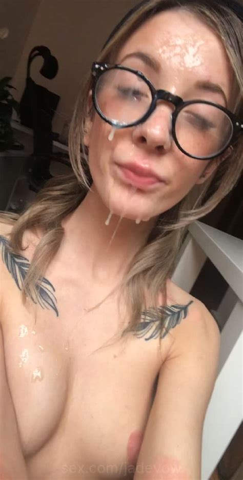Jade Vow Dripping With Cum 🤤 Facial Cum Cumshot Cum On Face Cumslut Glasses