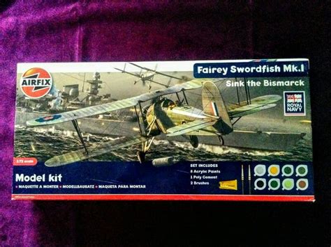 Hornby Airfix Fairey Swordfish Mk1 Model Kit 172 Scale Sink The