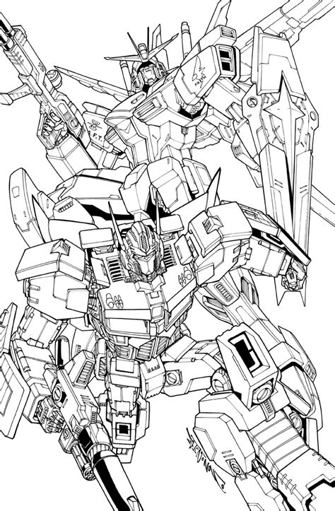 Gundam Coloring Pages Sketch Coloring Page