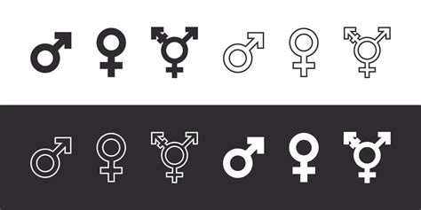 Gender Symbols Three Gender Icons Male Female Symbols Vector Scalable Graphics 22131886