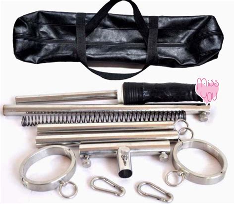 Top Metal Stainless Steel Bondage Restraints Stand With Anal Plug Leg Ankle Cuffs Fetish Slave
