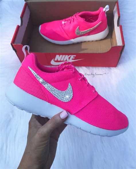 Hot Pink Nike Roshe With Crystals Class By Lauren