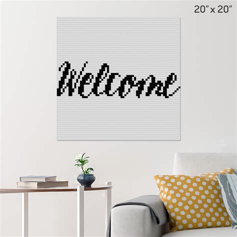Welcome Pixel Art Wall Poster Build Your Own With Bricks Brik