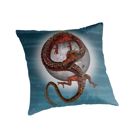 'Eastern Red Dragon' Throw Pillow by Vac1 | Red dragon, Eastern dragon, Blue sky background