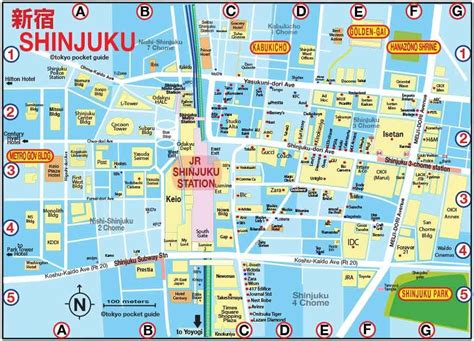 TOKYO POCKET GUIDE Shinjuku Map In English For Things To Do And