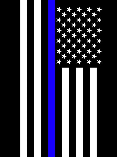 The Symbolic Thin Blue Line Us Flag Law Enforcement Police Digital Art