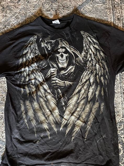 Vintage Affliction Skull Grim Reaper Shirt Grailed