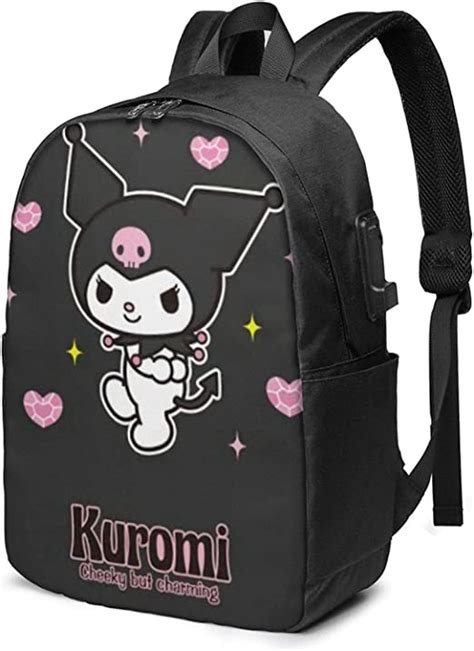Anime Lovely Kuromi Casual Backpack School Bag Travel Daypack