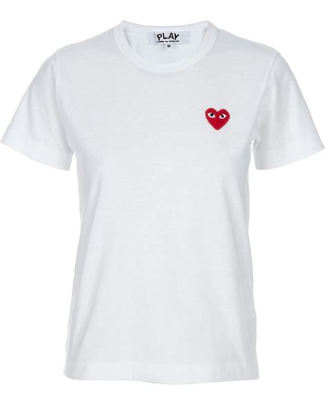Play Comme Des Gar Ons Heart Tee In White With Images Mens