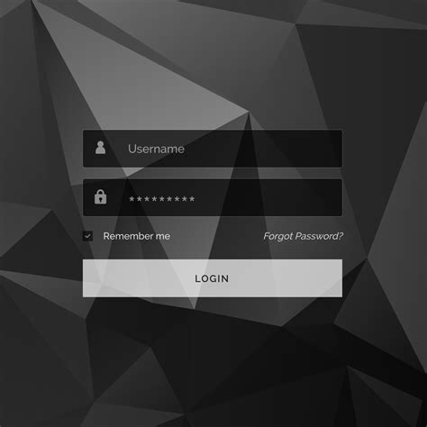 Dark Creative Login Form Template Design With Abstract Shapes