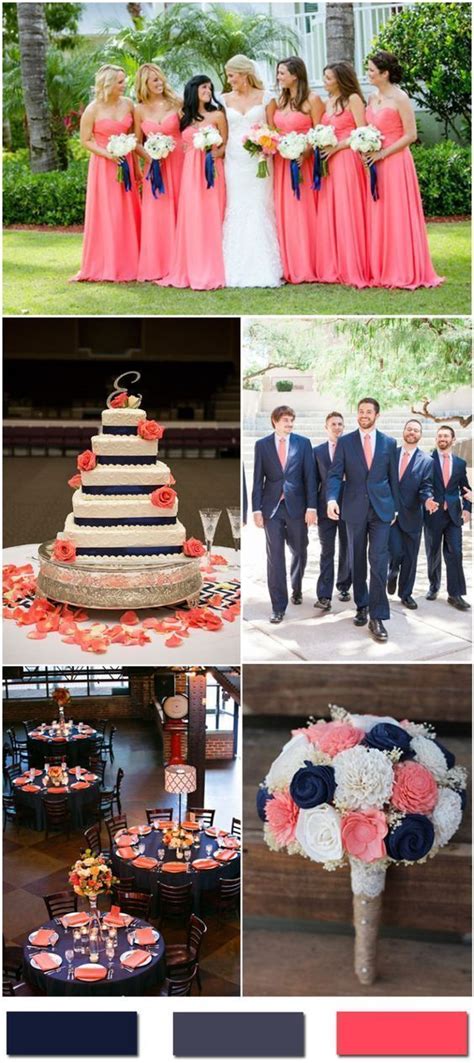Top 5 Early Summer Navy Blue Wedding Ideas Navy Blue And Coral Wedding Bouquets Wedding