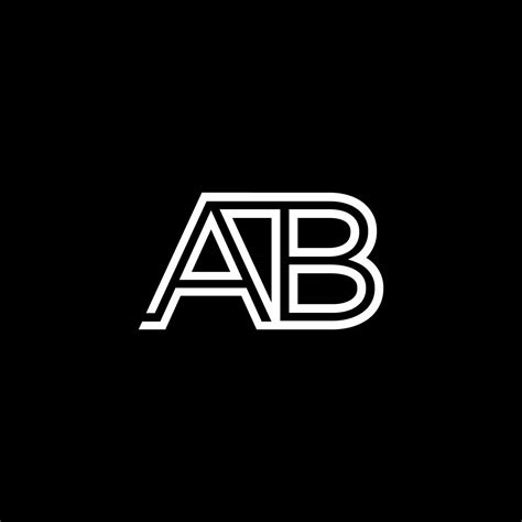 Ab Monogram Initial Capital Letter Design Modern Template 2820471