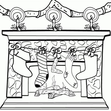 Fireplace Coloring Page Gbrgot1