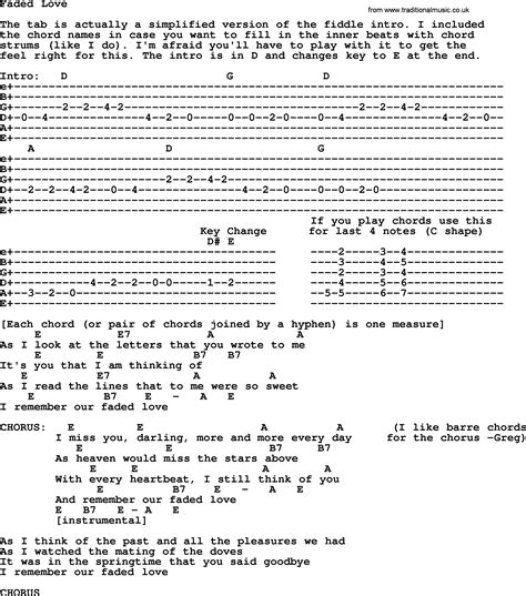 Faded Love Bluegrass Lyrics With Chords