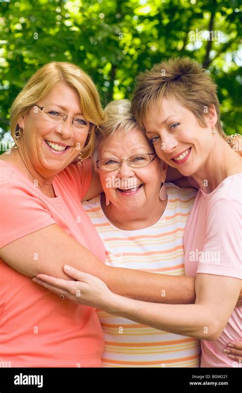 Mother And Two Daughters Stock Photo Alamy