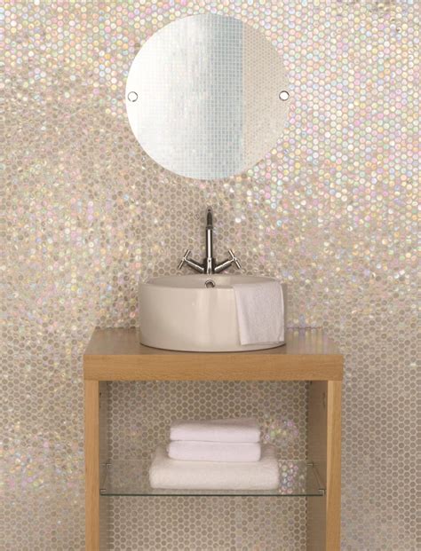 White mosaic bathroom tile is one of the most interesting decor solutions that is often underestimated. 30 Ideas of using round mosaic bathroom tiles