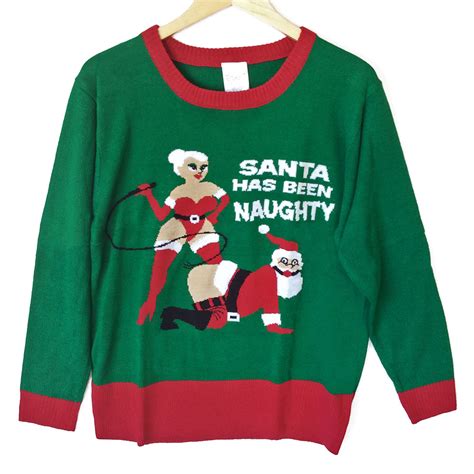 Santa Has Been Naughty Funny Adult Humor Tacky Ugly Christmas Sweater The Ugly Sweater Shop