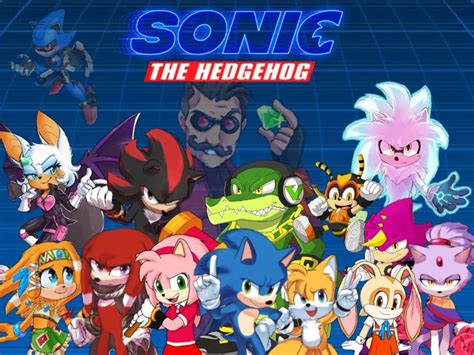 Sonic The Hedgehog Movie Poster With Many Different Characters And