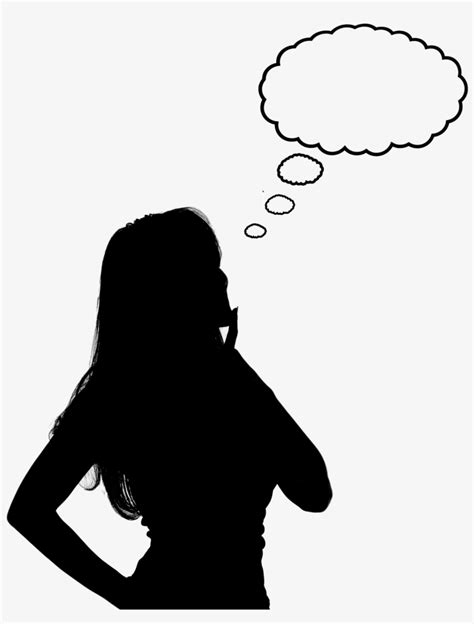 Thinking Woman Silhouette Woman Thinking Png Transparent Png