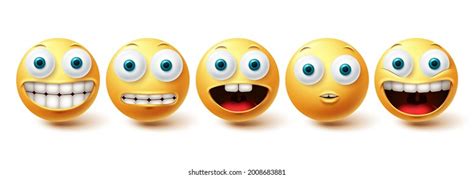 Emoji Funny Teeth Vector Set Emojis Stock Vector Royalty Free