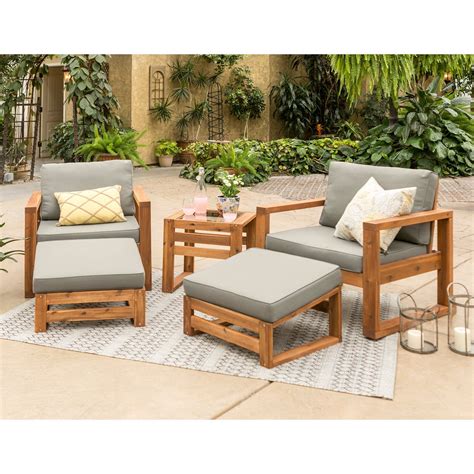Usually ships within 1 to 2 months. Manor Park Hudson Open Side Wood 5 Piece Outdoor Small ...