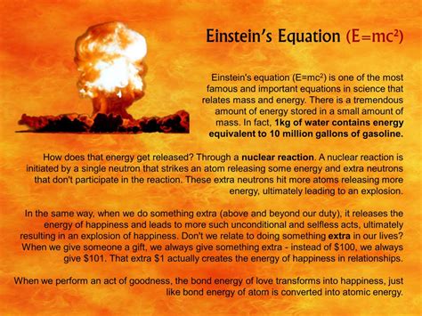 Einsteins Equation Acts Of Goodness