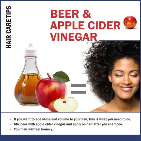 Beer And Apple Cider Vinegar For Shiny Hair Hair Care Remedies Vinegar