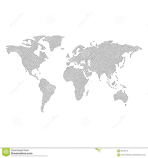 Dotted World Map Vector Stock Vector Illustration Of Blue 90278716