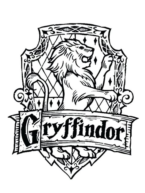 Gryffindor Symbol Coloring Page Hogwarts Crest Drawing At Getdrawings
