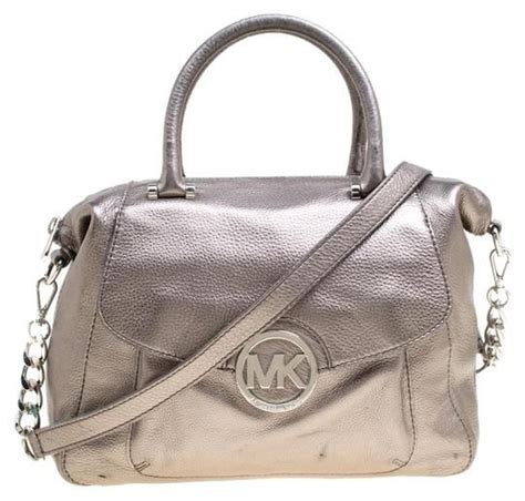 Michael Kors Silver Metallic Leather Shoulder Bag Tradesy Metallic