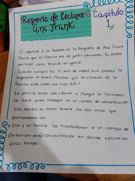 Reporte De Lectura Diario De Ana Frank Libro Completolenguaje Y
