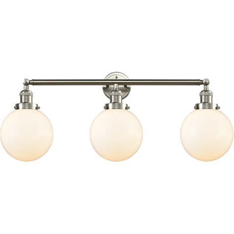 We stock sleek modern lights, such as. Bathroom Vanity 3 Light W/ Brushed Satin Nickel Cast Brass ...