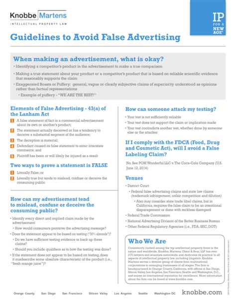 Guidelines To Avoid False Advertising